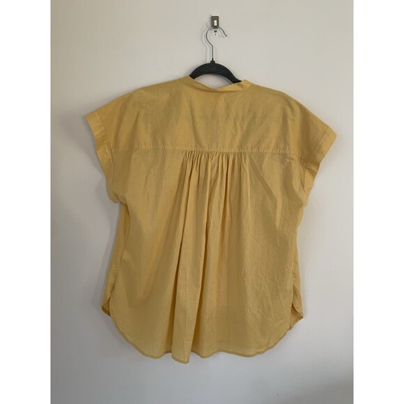 NWT Universal Thread Yellow Cotton Henley Popover Short Sleeve Blouse Size Large - Picture 11 of 11